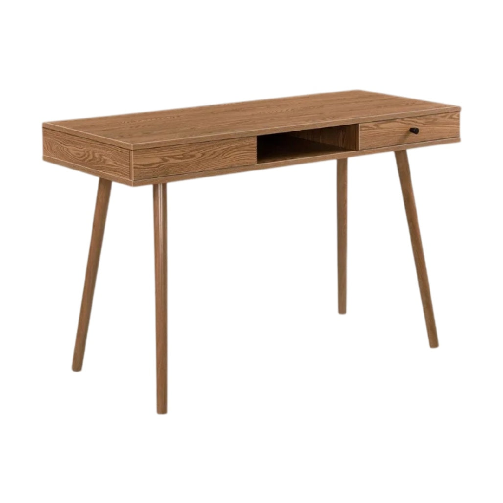 **Bureau en bois clair avec tiroir à rangement**
