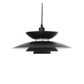 **Lampe suspendue en métal noir avec design en couches**