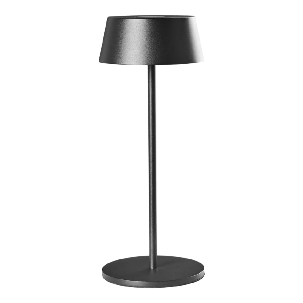 **Lampe de table moderne en métal noir avec abat-jour**
