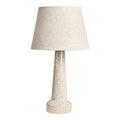 **Lampe de Table en Pierre avec Abat-Jour en Lin**