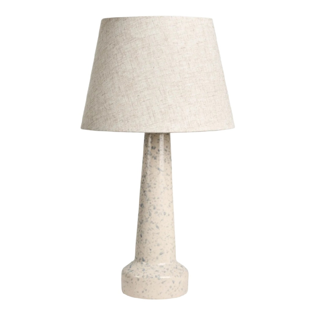 **Lampe de Table en Pierre avec Abat-Jour en Lin**