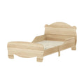 **Lit en bois naturel avec structure minimaliste**